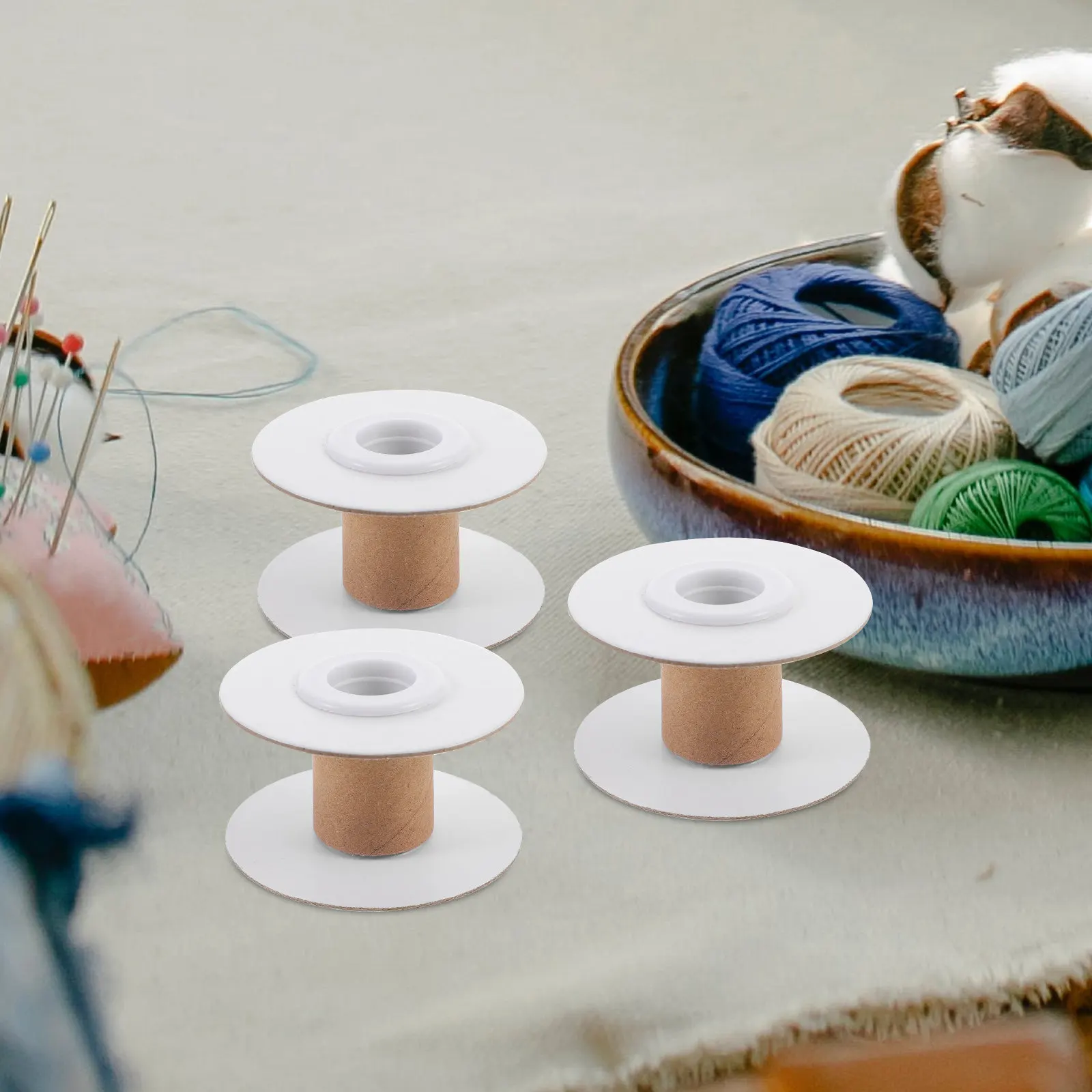 10Pcs DIY 수공예품을위한 튼튼한 종이 직조 보빈 자수 원사 와인딩 바느질 스풀 주최자 뜨개질 공예 액세서리