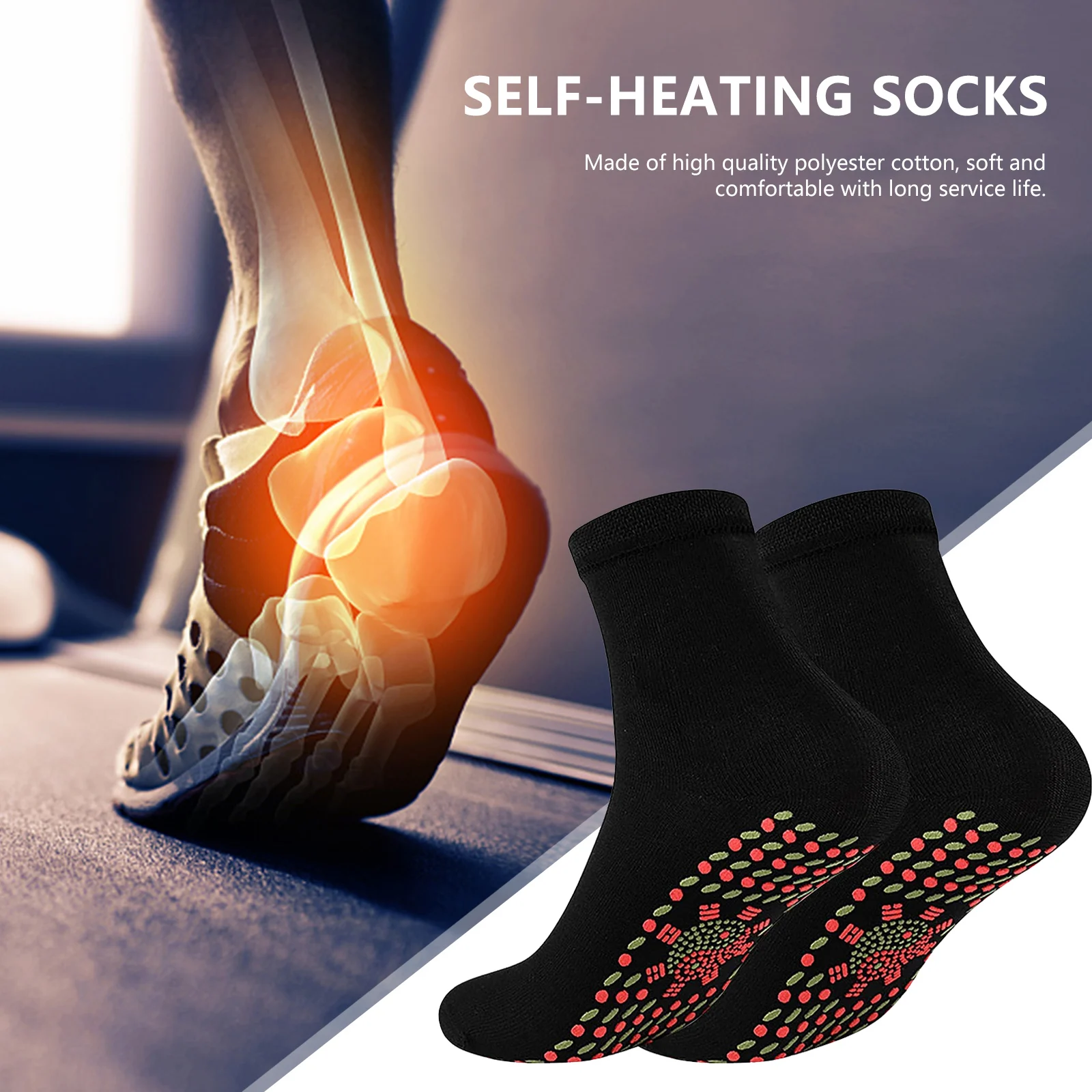 Chaussettes thermiques auto-chauffantes pour soins de santé, chaussettes  courtes de Ski, de snowboard, de Massage des pieds, de thérapie magnétique,  chaudes, pour l'hiver