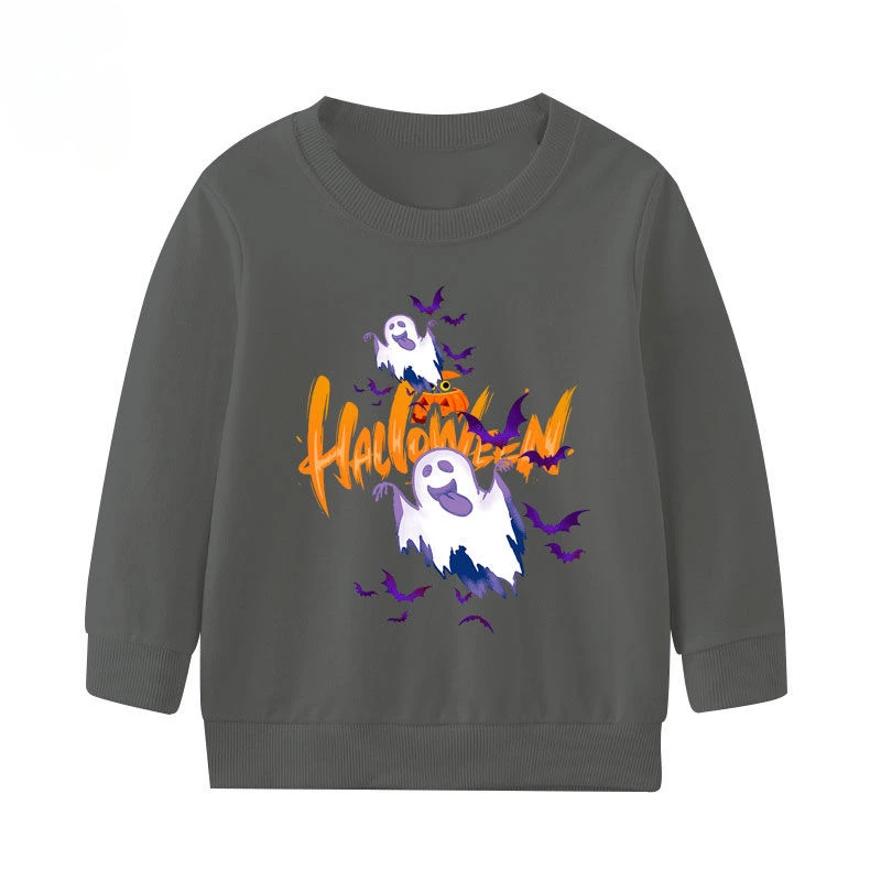 Autumn/winter New Horror Halloween Skull Hoodie Pure Cotton Printed Hoodie Hood Street Fashion Boys and Girls