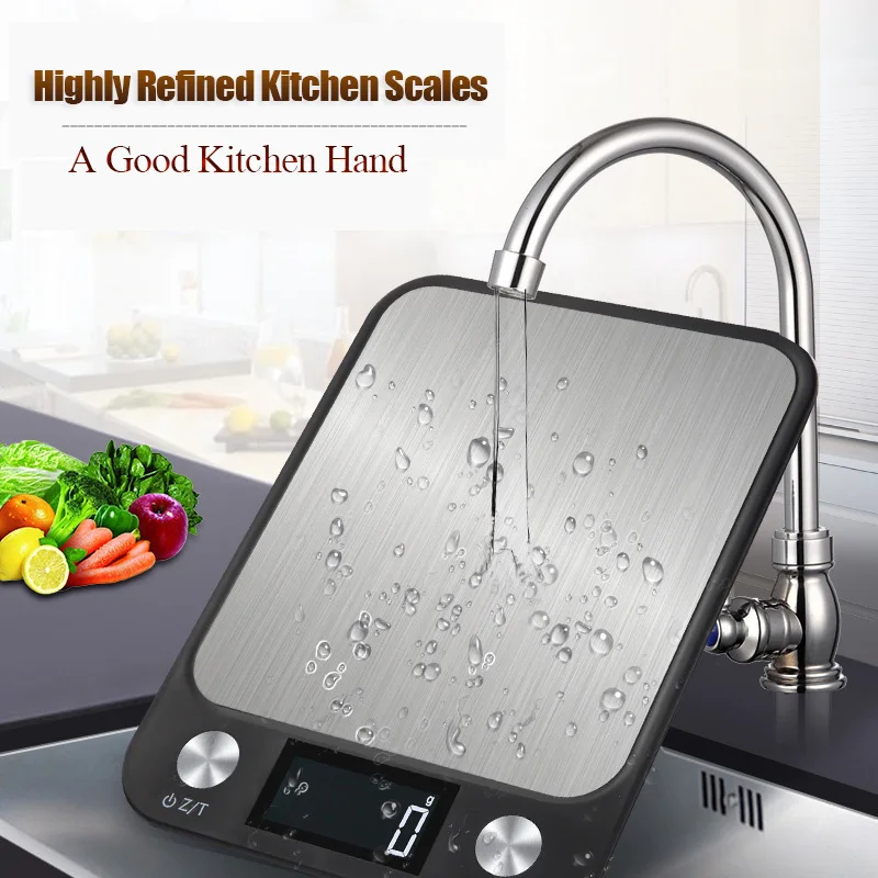 1PC Portable Small Digital Scale Stainless Steel Kitchen Scales  Multifunction Baking Food Scale Coffee Electronic Platform Scale for Home  Store