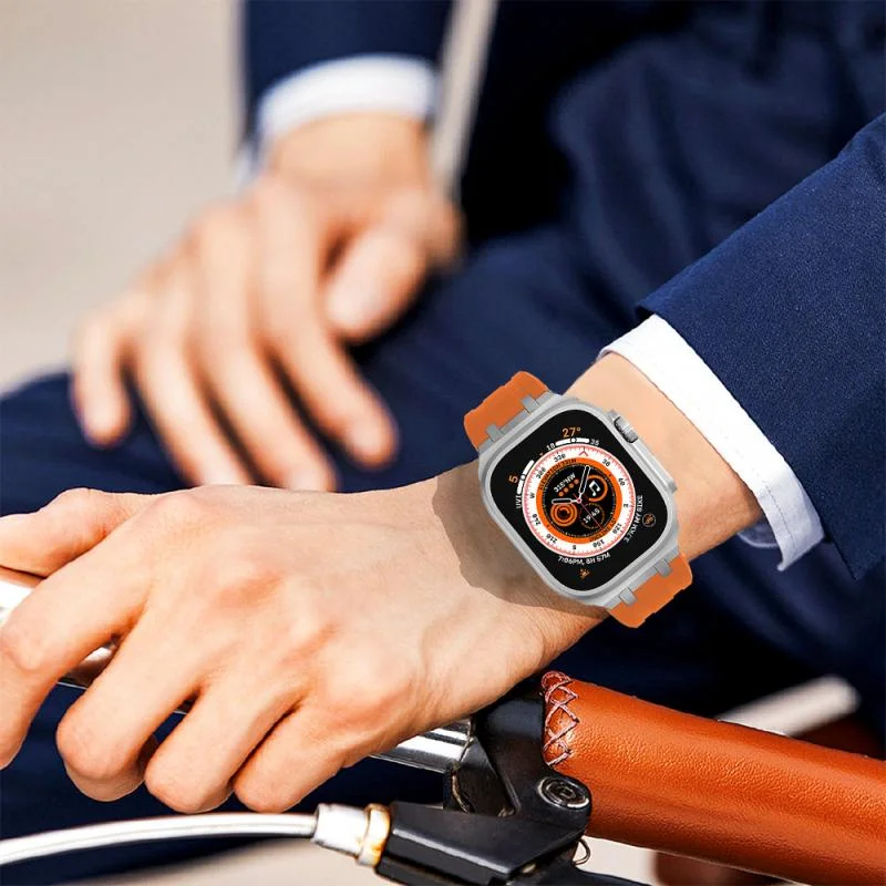 Liquid Fluororubber Strap For Apple Watch Ultra 49mm 9 8 7 45mm Modification Kit Wristband iWatch Series 6 5 4 SE 44mm 42mm Band