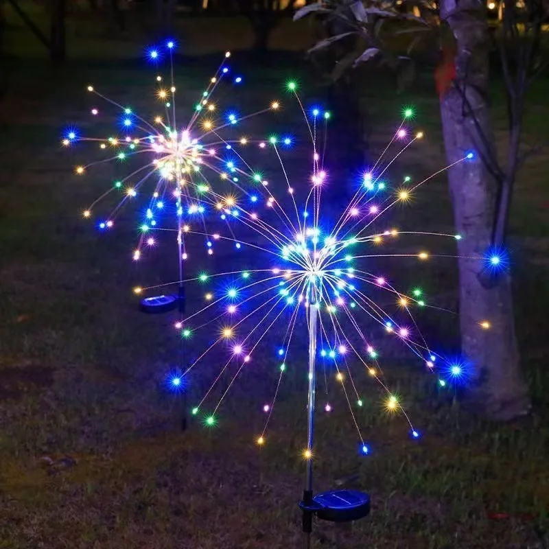 Solar Fireworks Lights Outdoor Waterproof Courtyard Garden Lawn Lights Dandelion Copper Wire Landscape Decorative  Nice