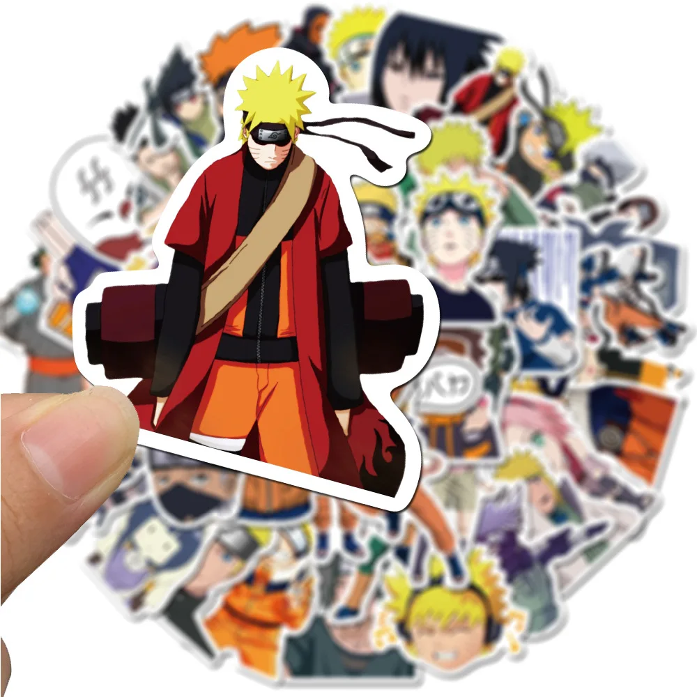 50Pcs Naruto Stickers Not Repeating Uzumaki Naruto Kakashi Uchiha Sasuke Itachi Kawaii Cartoon Waterproof Stiker Toys 2