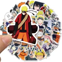 50Pcs Naruto Stickers Not Repeating Uzumaki Naruto Kakashi Uchiha Sasuke Itachi Kawaii Cartoon Waterproof Stiker Toys 2