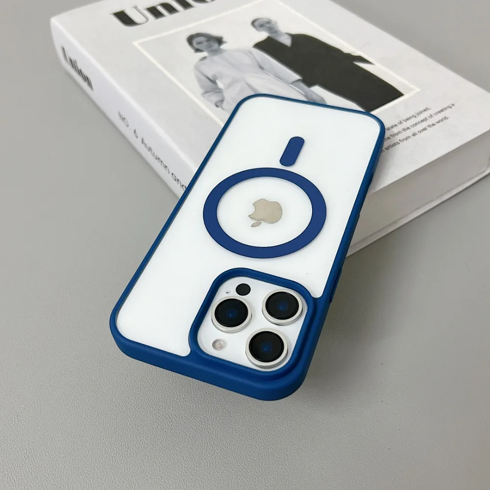 Luxury Transparent Magnetic Protective Phone Case with Clear Cover