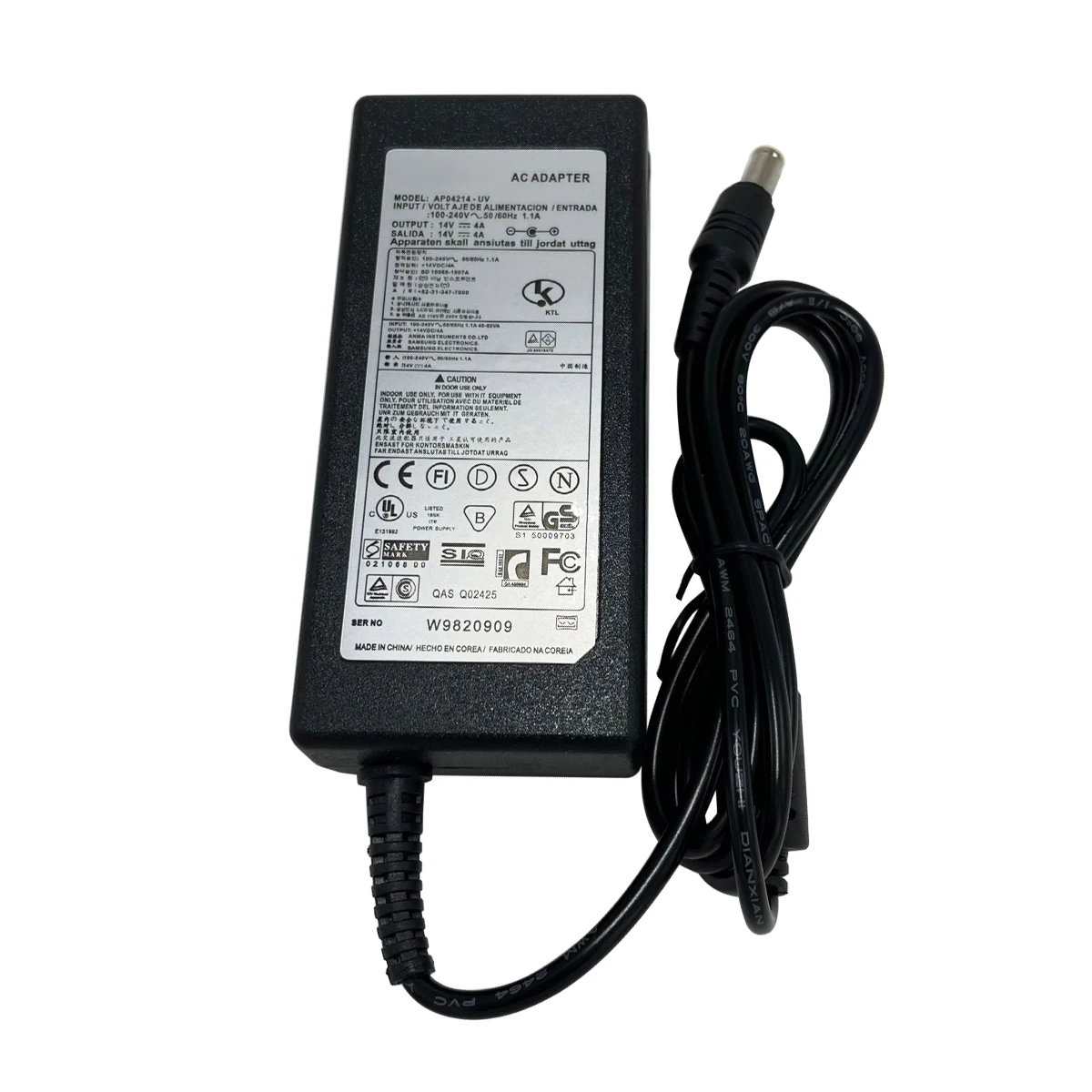 삼성에 적합한 싱크 마스터 770TFT 노트북 PC 컴퓨터용 충전기, 14V 4A LCD 모니터 AC 전원 어댑터, 17 인치 SMT-170QN 570S TFT 180T 18 인치