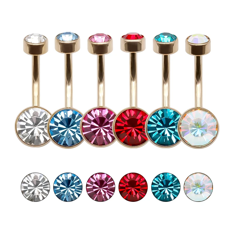 

1 шт. 14 г G23 титановый кристалл камень кольцо для пупка пупка Nombril пирсинг пупка пирсинг живота пирсинг Ombligo Umbigo Oreja