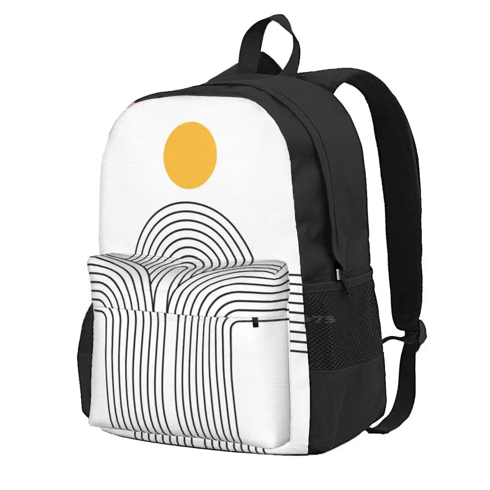 

Yellow Sun And Mid Century Arches School Bag Big Capacity Backpack Laptop 15 Inch Yellow Sun And Mid Century Arches Abstract
