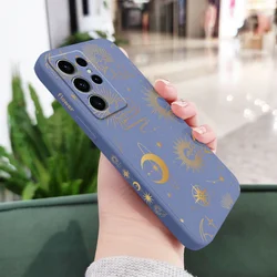 Golden Starry Sky Phone Case Cover for Galaxy S23 (Light Blue)