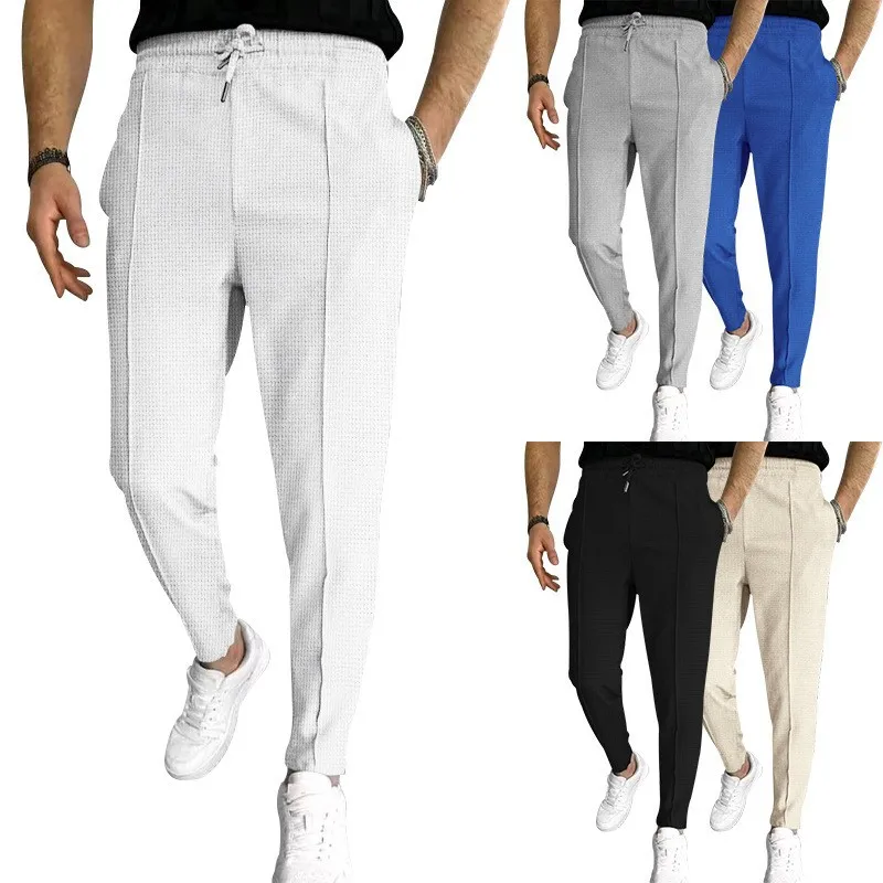 

Korean Men's Spring Autumn Fashion Business Casual Long Pants Male Elastic Straight Formal Trousers Plus Big Size