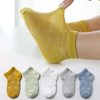 5 paires/lot enfants chaussettes en maille ultra-mince bébé garçons filles été mignon coton respirant mince doux bateau chaussettes enfants chaussettes 0-6 ans 3