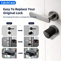 Catchfcae New Adjustable Replacement TTLock APP Fingerprint FRID Card Password Cylinder Electronic Smart Door Lock Digital - Image 2