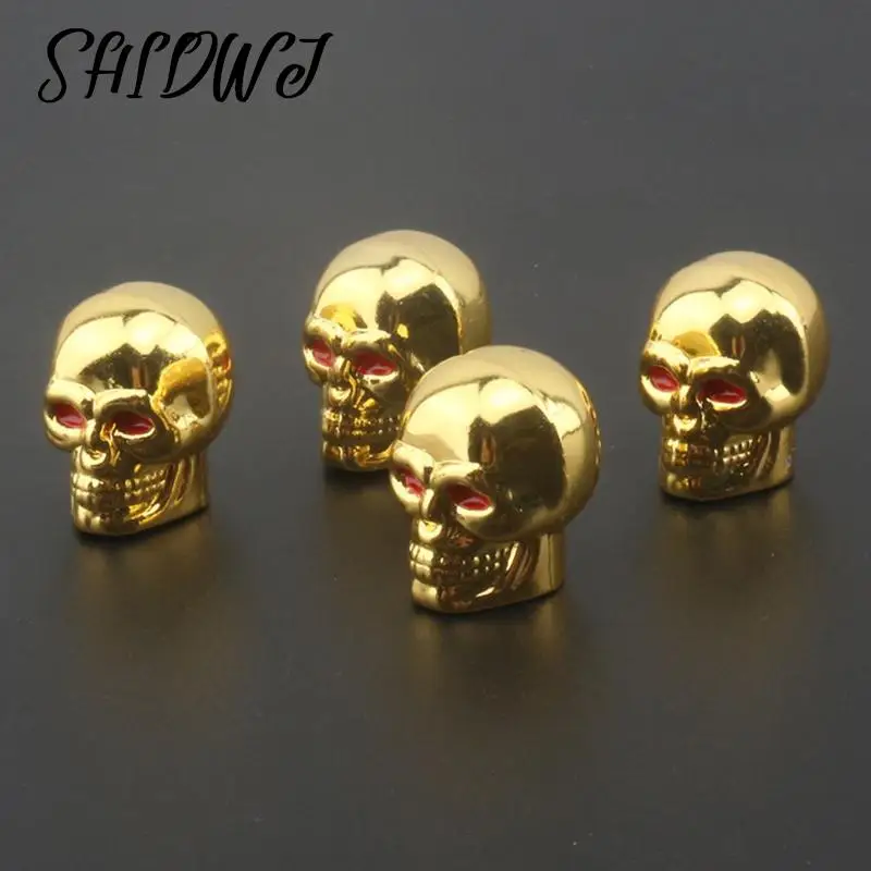 Skull Valve Caps 4Pcs tire valve caps tire valve cap For Alloy Wheels Cars Motorcycles Bike