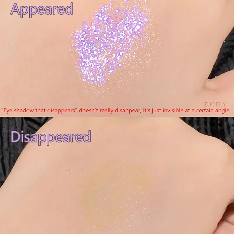 Eye shadow Eye shadow plate Glitter Eyeshadow Palette Purple Sequins Pigment Crystal Mud Shining Eyes Makeup Waterproof Lasting Midnight Party