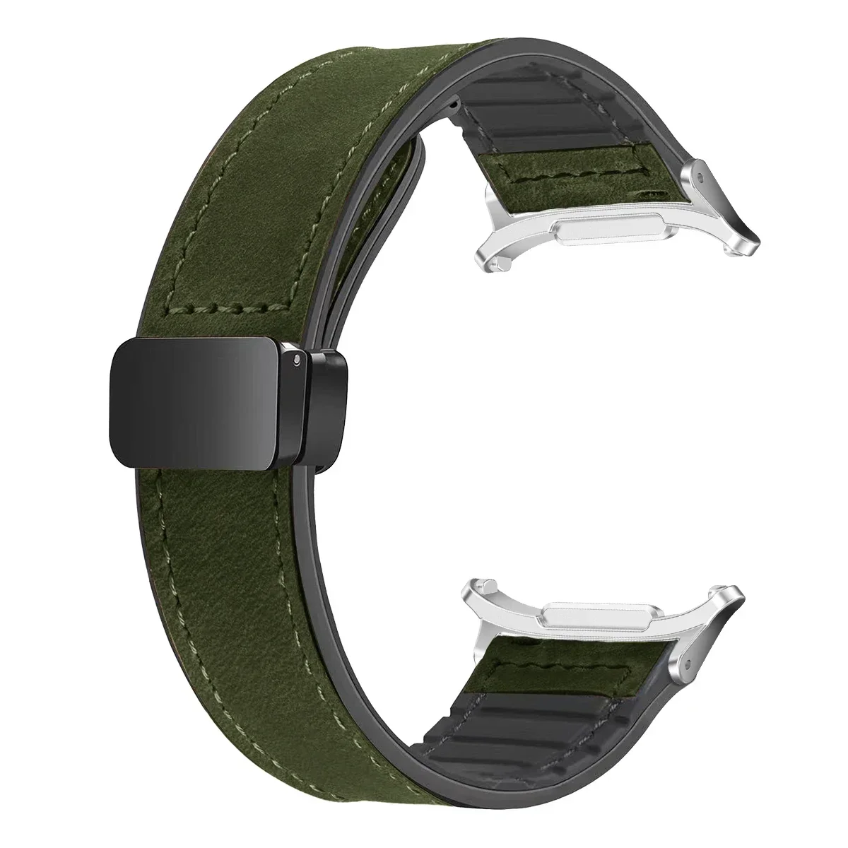 Premium Leather Silicone Magnetic Band Bracelet