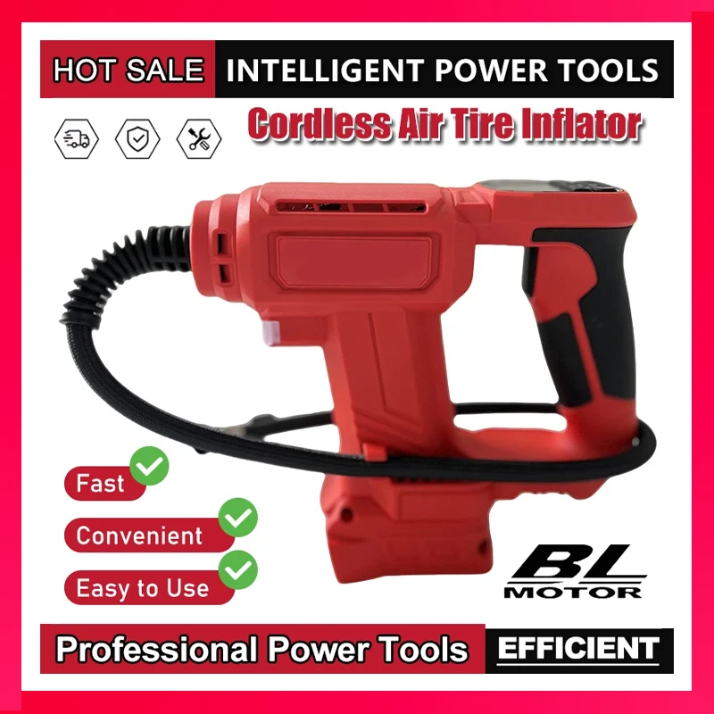 Fit Milwaukee Cordless Air Pump Portable Car Tire Inflator Air Compressor With D