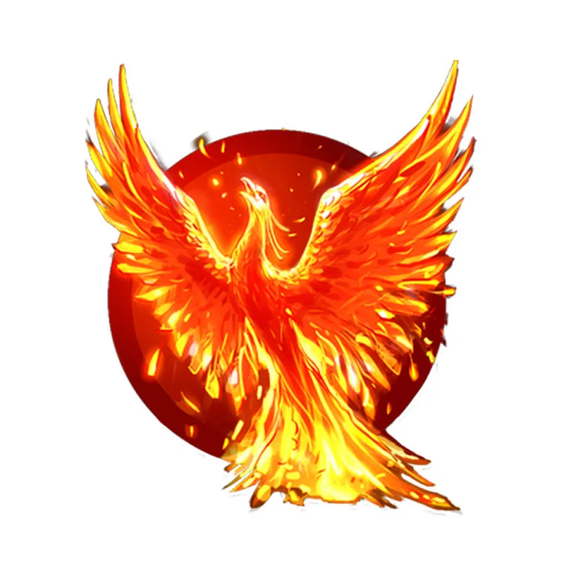 

Z330# Unique Flame Phoenix Burning Flying Wings Decor Car Sticker PVC Colored Personalized Pegatinas Para Coche