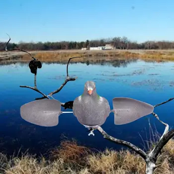 Outdoor Pigeons Motion Decoy Wind Decoy With Movable Wings For Garden Decor Animal Fake Bait For Hunting Pigeons 4