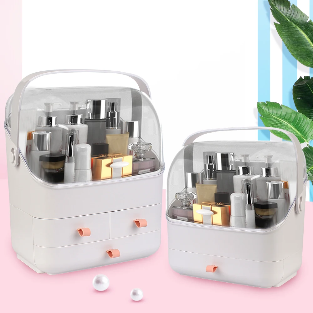 Plastic Cosmetic Storage Box Makeup Organizer Skincare Jewelry Case Transparent Waterproof and
