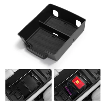 for NIO EL6 ES6 2023 2024 Center Console Armrest Storage Box Car Central Tray Organizer Accessories Tidying Black ABS+PVC 1