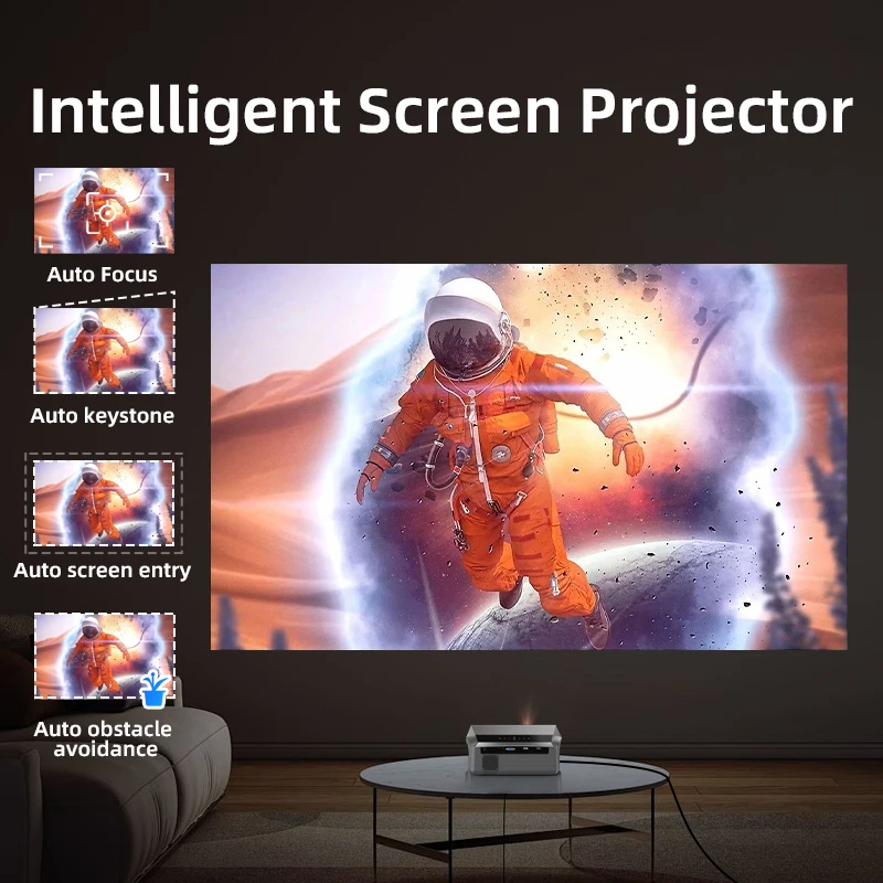 CAIWEI A10Q 4K Android 11 TV Projectors for Movie Auto Focus 1080P Full HD Home Theater Netflix Officially-Licensed Projector