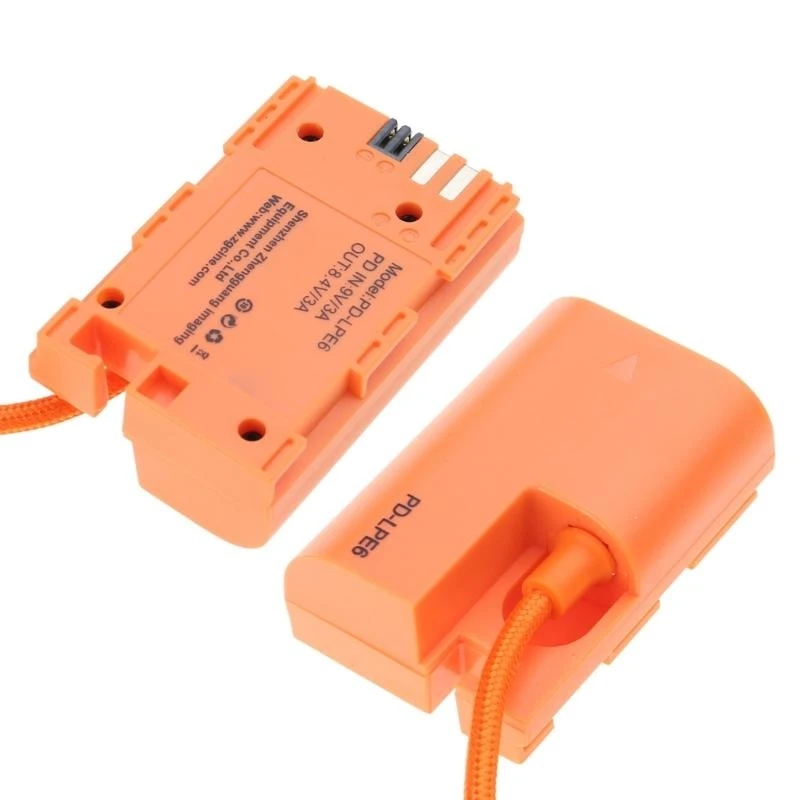 Y1AE USB C Input 9V3A LPE6 Battery for R5 80D Enjoy Continuous Power Supply