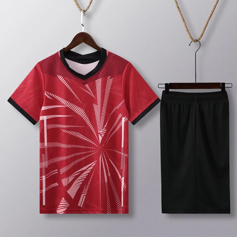Short Sleeve Volleyball Jersey Set Men Volleyball Uniform V-neck Shirt Double Pockets Shorts Kit Training Suit Custom