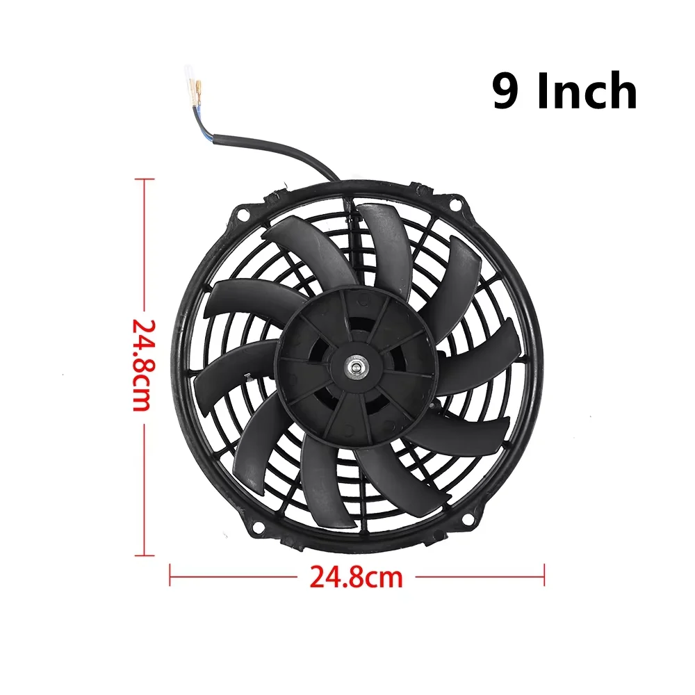 Electric Fan Car Fan Air Conditioning Fan Universal 7/9/10/12/14/16 Inch 12V 80W 2100RPM Car Air Conditioning Cooling Fan Blade Cool Mounting Kit