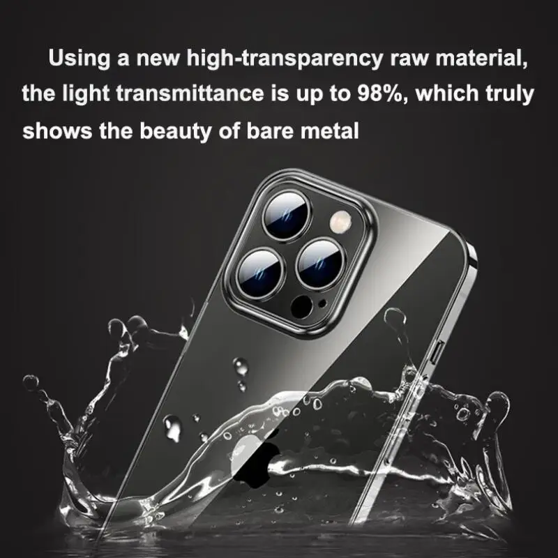 Ultra Thin PC Hard Crystal Clear Case For iPhone 15 14 Plus 13 12 11 Pro Max X XS XR Glossy Transparent Camera Protection Cover - Image 2