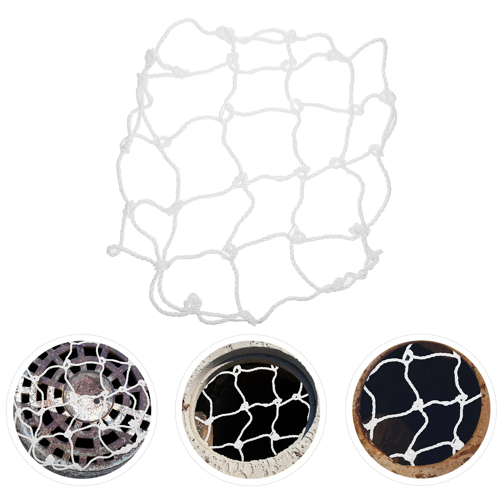 Manhole Cover Protective Net Well Netting Round Safety Mesh Wellhead Protection for Drainage System White Garden Nets
