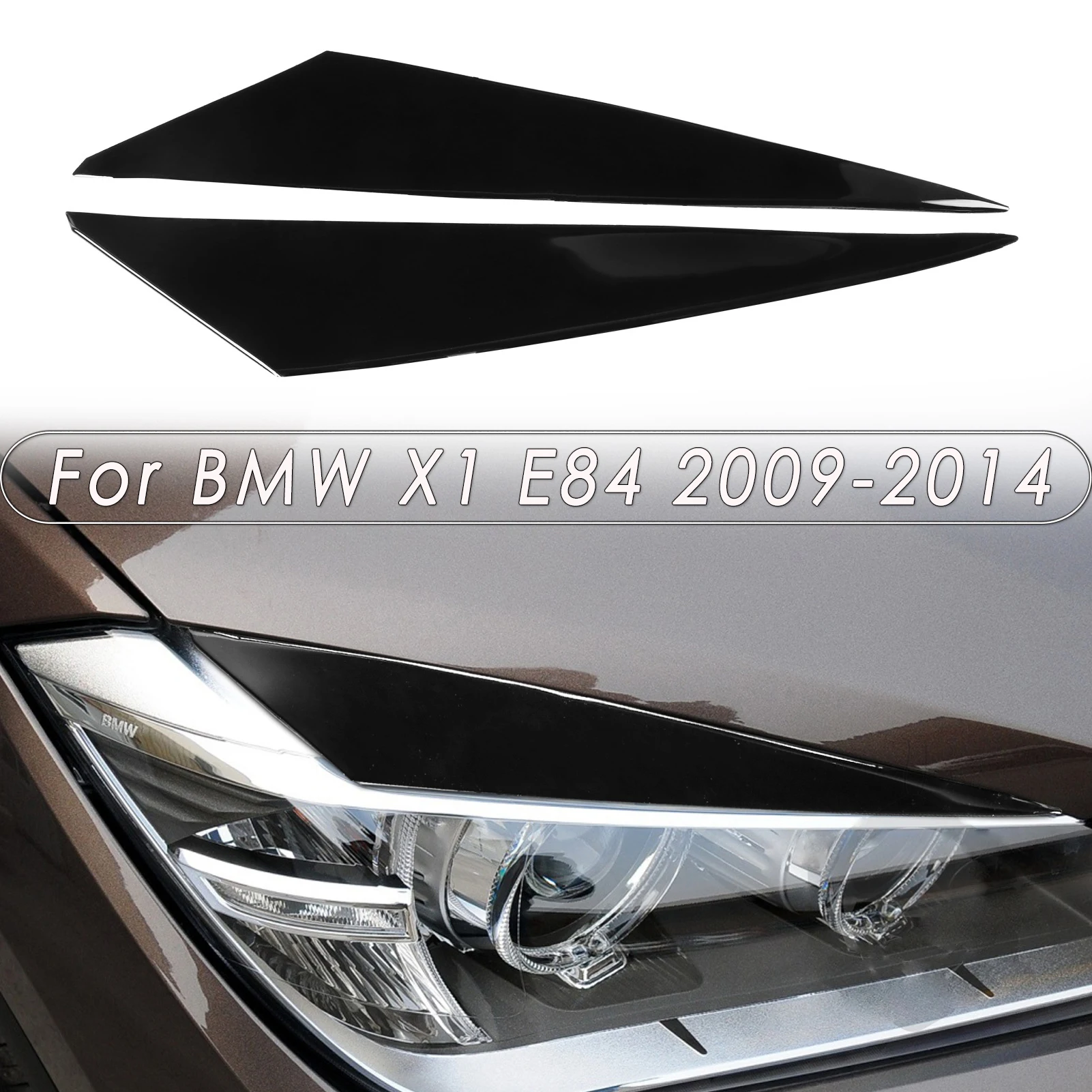 For Bmw X1 E84 2009 2010 2011 2012 2013 2014 2pcs Gloss Black Car Front