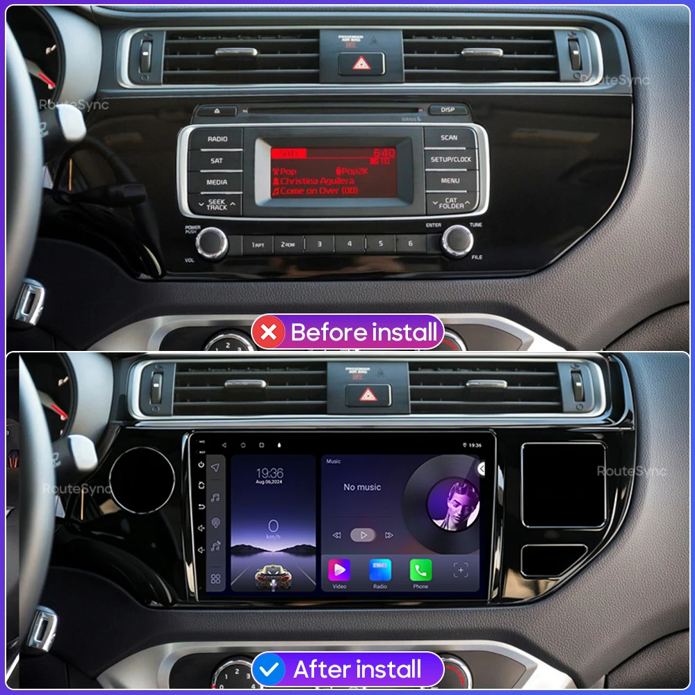 Reproductor Multimedia para Auto Android 16 para Kia RIO K3 2011-2017, Carplay Inalámbrico, Unidad Principal, Radio, Video, Estéreo, Navegación GPS, Bluetooth 2