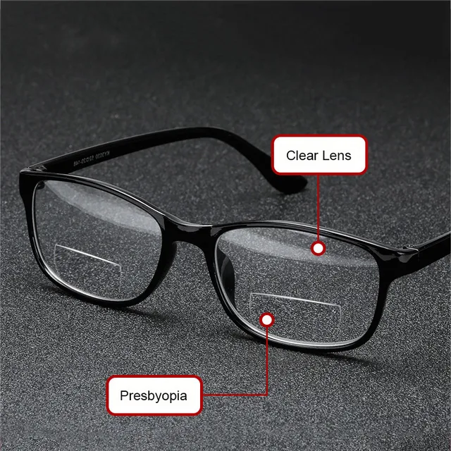 Unisex Square Bifocal Reading Glasses Men Women Vintage Far Near