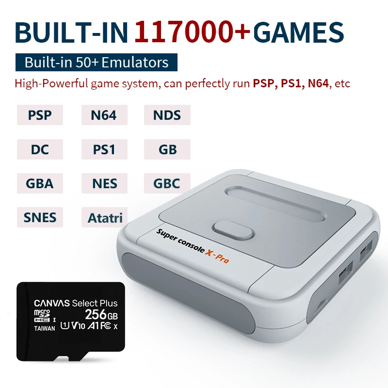 Super Console X - PSP/PS1/N64 + 50 Emuladores Com 90000 + Jogos / 6 ME – O  Brazil Express