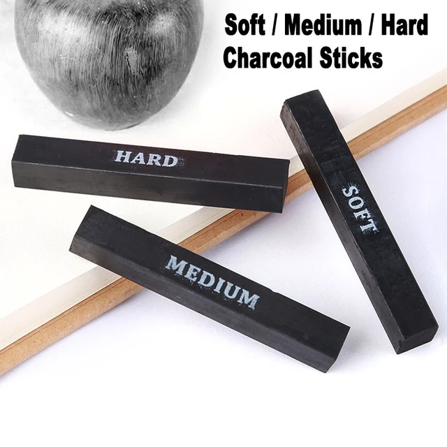 Pro Art Charcoal Compressed Charcoal Sticks, dark grey, for