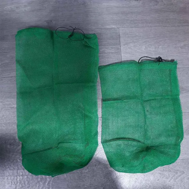 Mesh Bag Plastic Nylon Mesh Bag Net Bag Folding Fishing Gear Tackle Thickening Small Grid Nets Live Fish Nets Bag 4