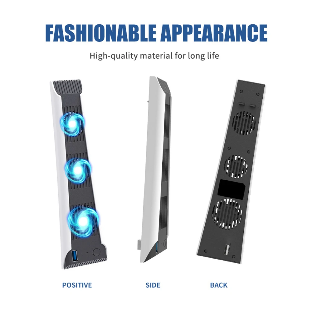 For PS5 Console Cooling Fans External Cooling Fan 3 Silent Fan Vertical Cooling Stand For Playstation5