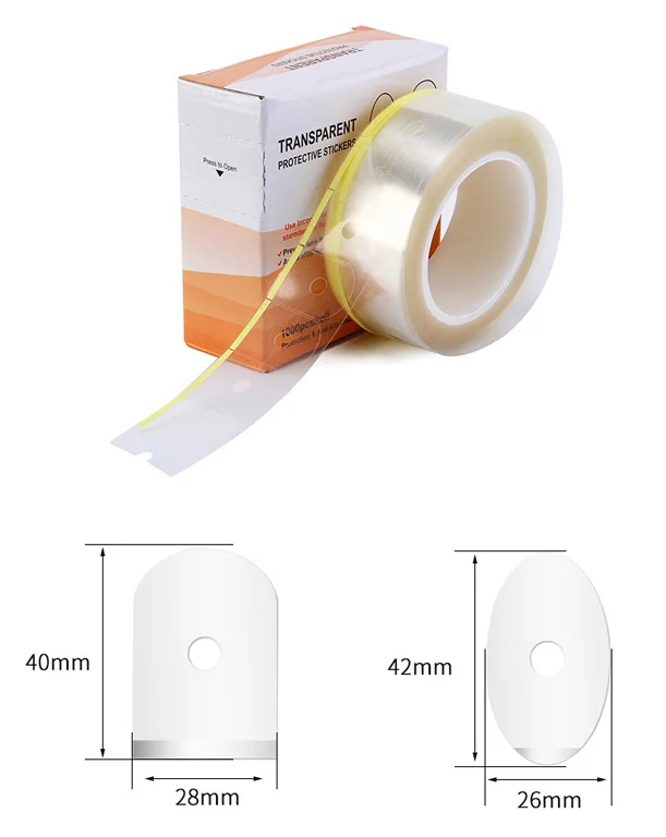 Generic 1000pcs -Stickers For Optical Glasses, Transparent, No Residue, Scratch-Resistant, Wear-Resistant Protective Film, Oval No Hole