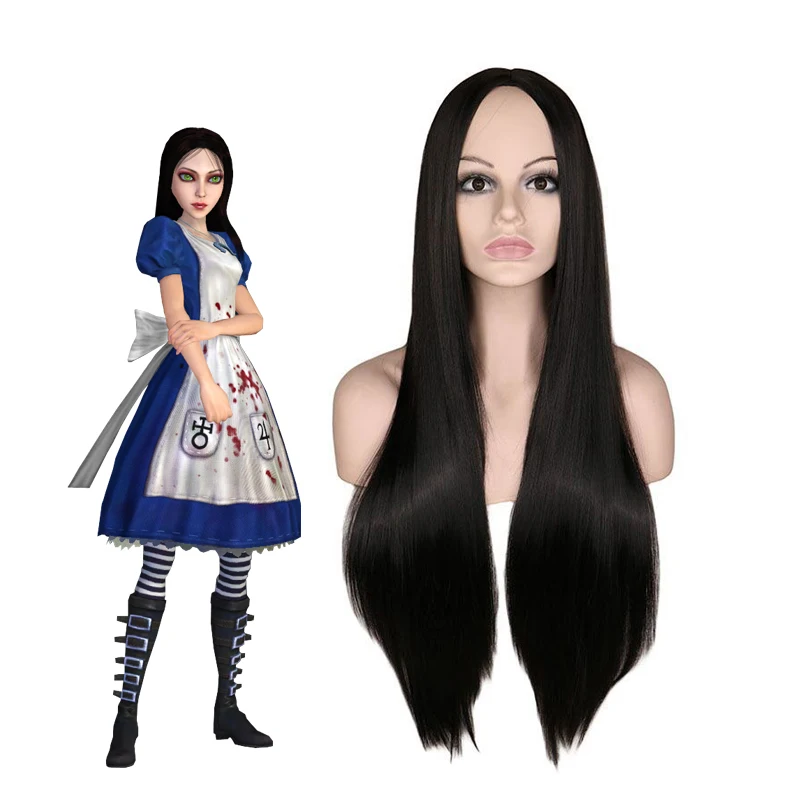 Alice Madness Returns Short Sleeves Plus Size Lolita Dress Alice Cosplay Costume Halloween Maid Dress Party Outfits for Women