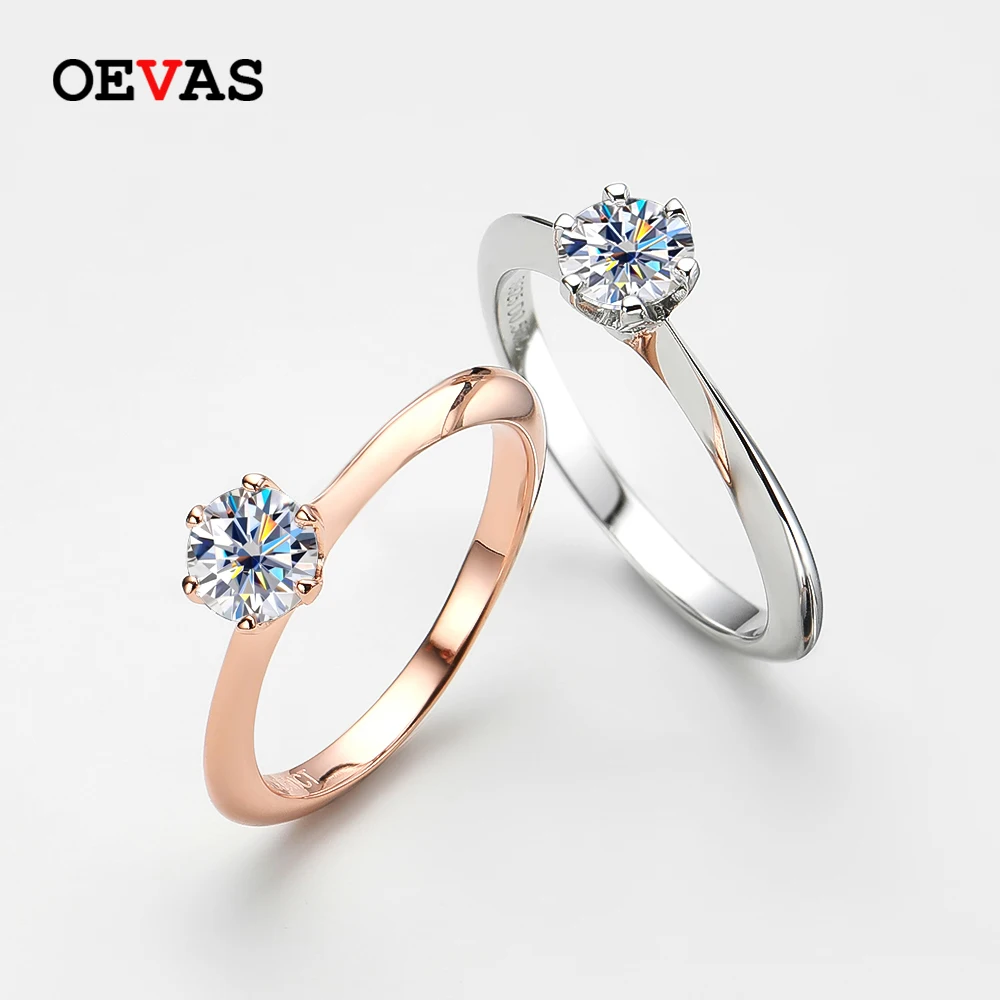 0.5 Carat Moissanite Wedding Rings For Women 925 Sterling Silver Engagement Fine Jewelry