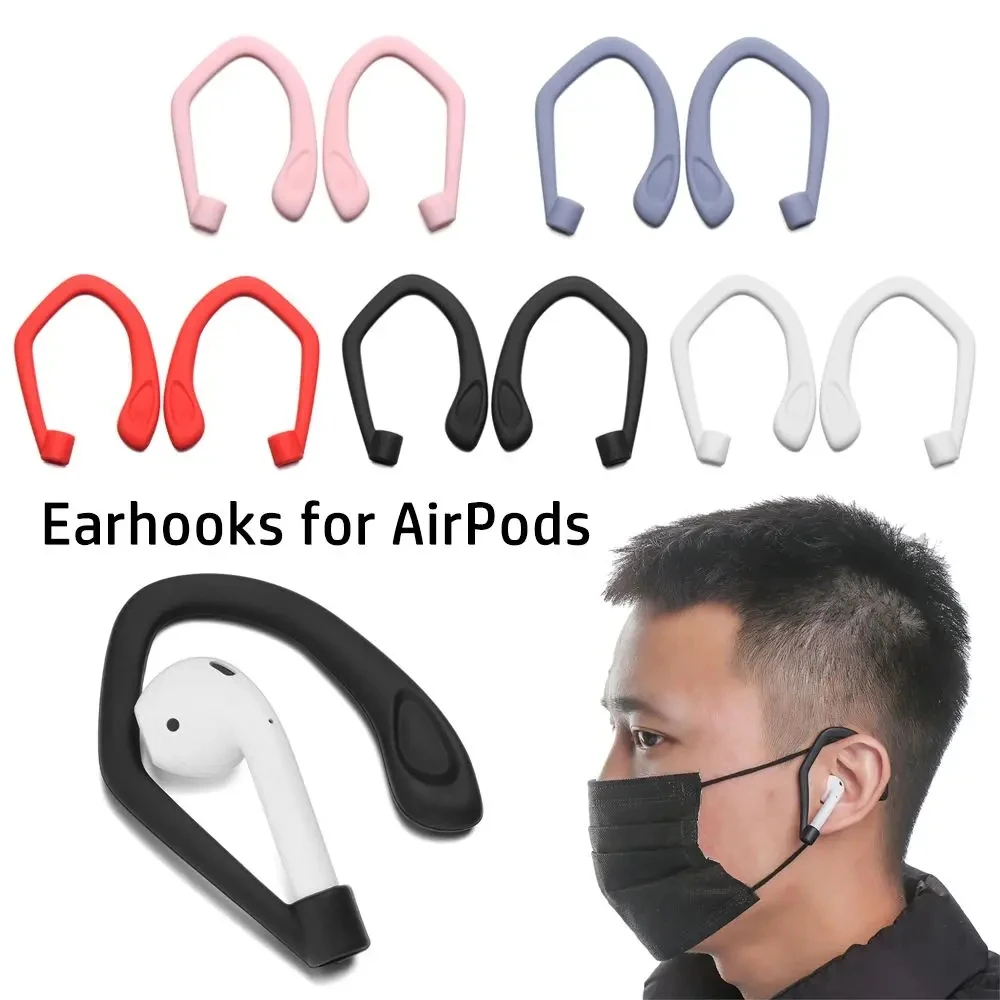 

2 Pair For Apple AirPods 1 2 3 Pro Eartips Secure Fit Hooks Silicone Anti-lost Ear Hook Wireless Earphone Accessories Protector