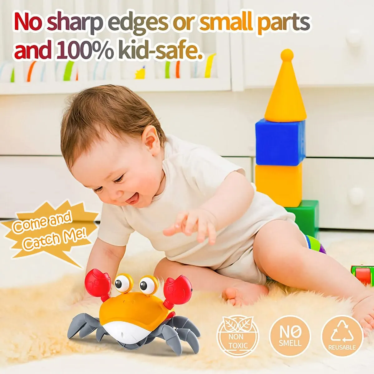 Interactive Crab Toy for Babies Creative Crawling Crab Escape Electronic Toys Animal Pet Runaway with Musical Child Gift 3