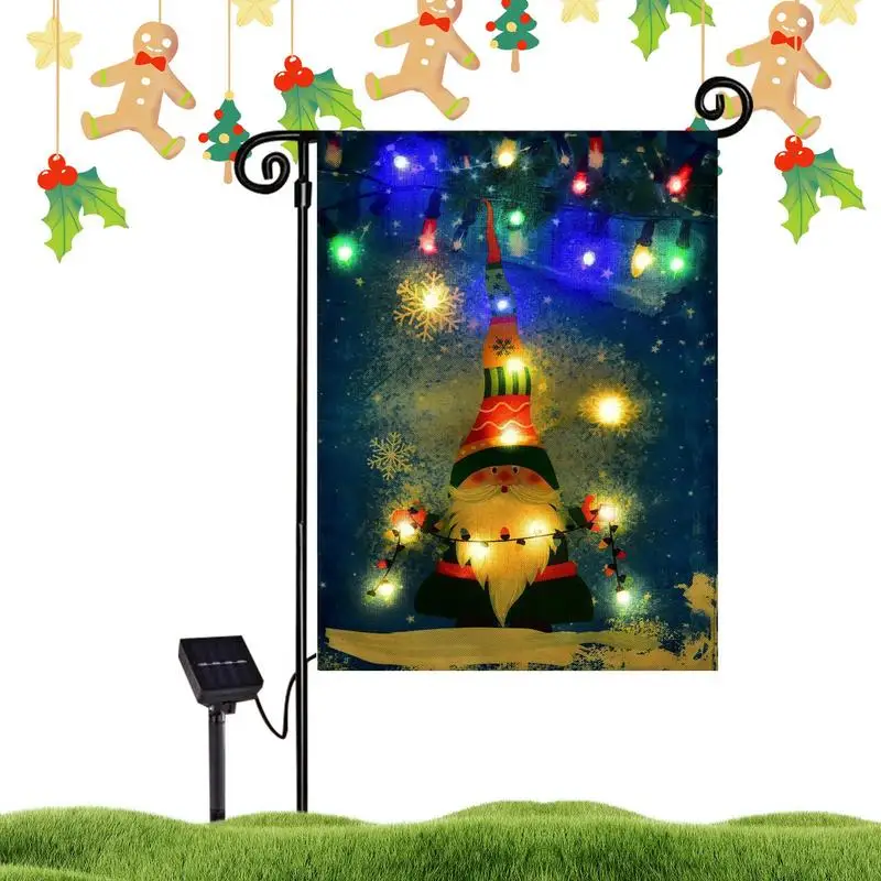 

Lighted Christmas Garden Flag House Flag Vivid Printed Aesthetic Vertical Led Snowman Garden Flag For Outdoors Yard Lawn