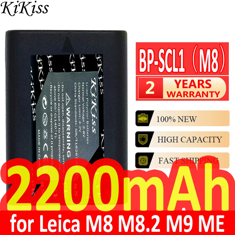 2200Mah Kikiss Potente Batteria Bpscl1 (M8) Per Leica M8 M8.2 M9 M9-P Mm Me M-E Fotocamera Bp-Scl1 14464
