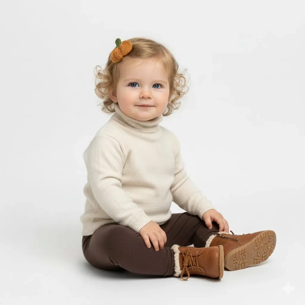 시즌시 단색 니트 풀오버  가을 겨울  터틀넥 스웨터 남아 여아 부드럽고 따뜻한 긴팔 상의