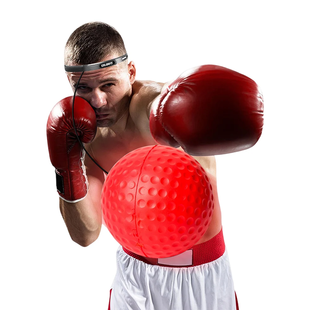 Boxing Ball with Headband Hand Eye Reaction Training Reaction Ball Home Sandbag for Agility Punching Speed Fight Skill