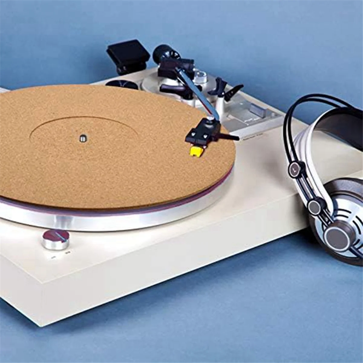 M18K-3 Pieces Cork Turntable Mats with High Fidelity for Vinyl LP Record Players Audiophile Reduce Noise