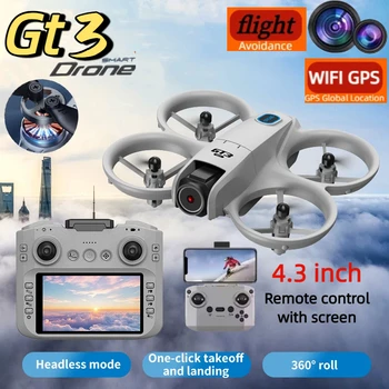Drone Lenovo GT3 con Doppia Fotocamera 8K HD, Controllo Remoto, Modalità Headless, Elicottero 360° °   Quadricottero FPV WIFI con Motori Brushless, Giocattolo Volante