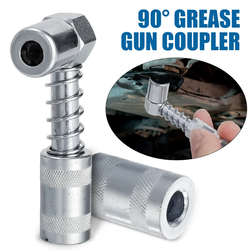 

Car Grease Coupler Adapter 90 Degree Fitting Tool Sleeve Lock In Place Anti- Leak Grease Coupler Joint Car Truck Accessories
