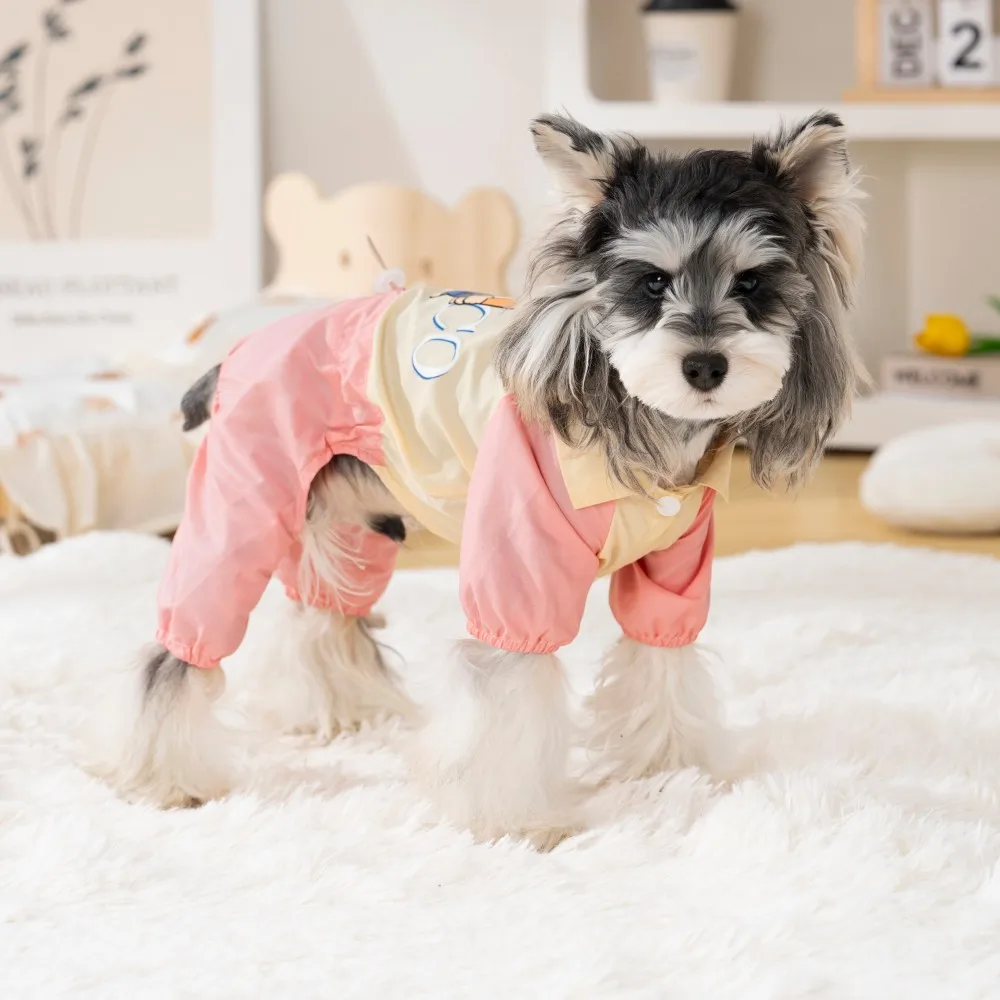 개 고양이 봄 캐주얼 잠옷 여름 부드럽고 통기성 좋은 편안한 야외 점프수트 비숑 강아지 옷